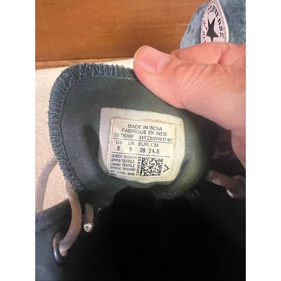 Converse Womans  Chuck Taylor All Star high-top sneakers in a teal velvet Sz 8 - Picture 8 of 8